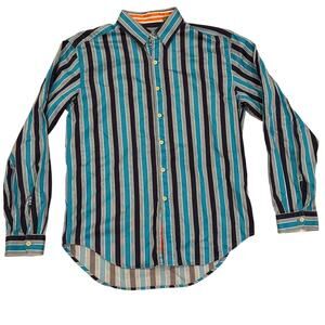 Robert Graham Tailored Fit Striped Cotton Shirt Men's M